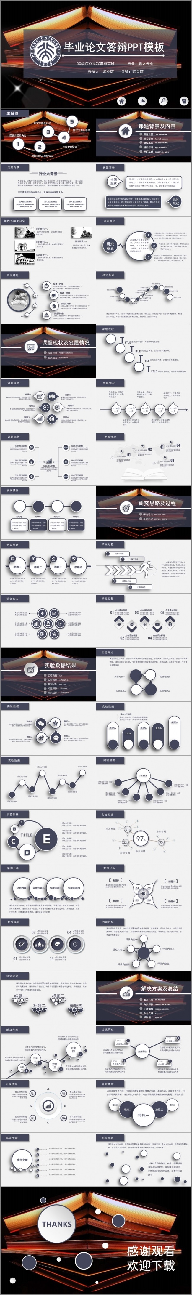 【答辩】42P 极简 微粒体 毕业答辩 中期 开题报告模板