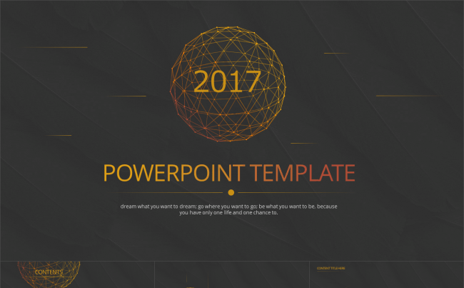 点线立体球形网科技感工作总结ppt模板缩略图
