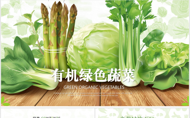 创意手绘有机蔬菜农产品种植PPT模板缩略图