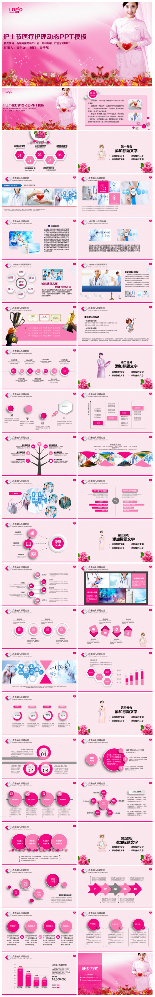 粉色512国际护士节品管圈成果汇报PPT