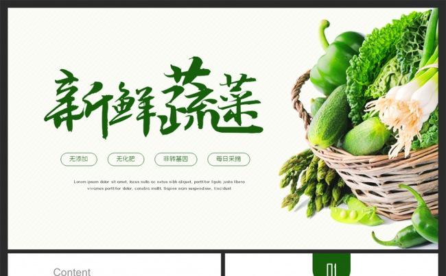 绿色有机天然农业蔬菜水果健康养生ppt模板缩略图