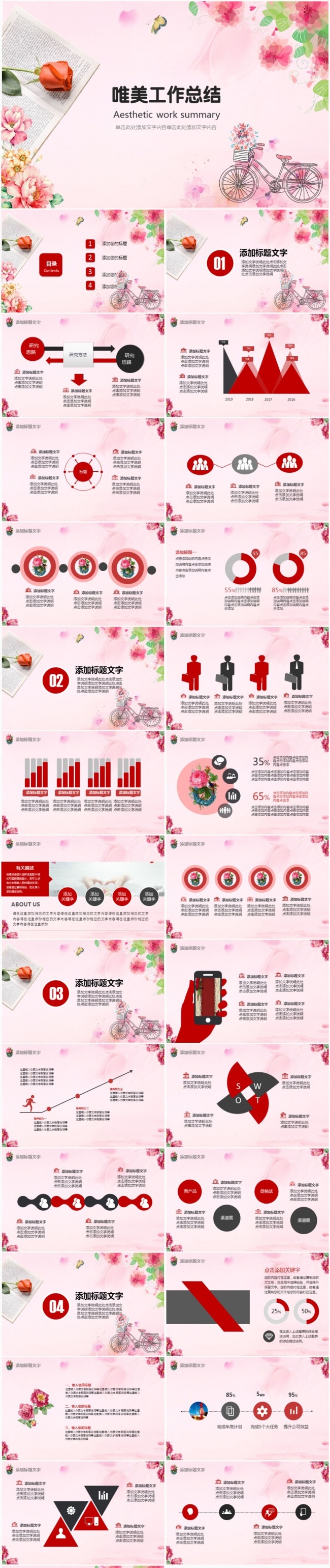 唯美粉色韩式工作总结工作报告工作计划企业培训团队总结报告
