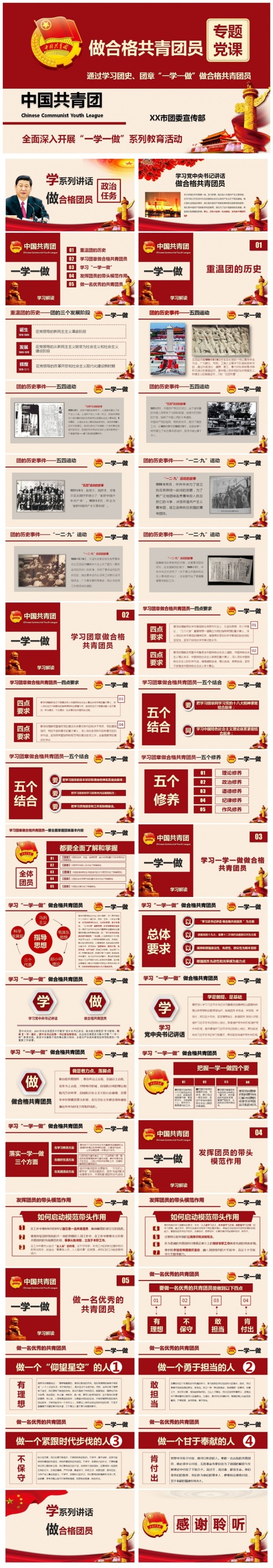 新版制作学团史团章一学一做做合格共青团员精品课件