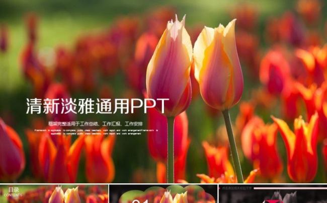  花海妖娆 2018公司年终总结工作计划PPT缩略图