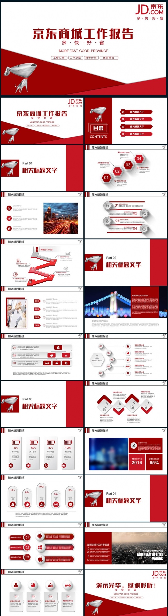 动感简洁京东商城京东快递工作通用PPT