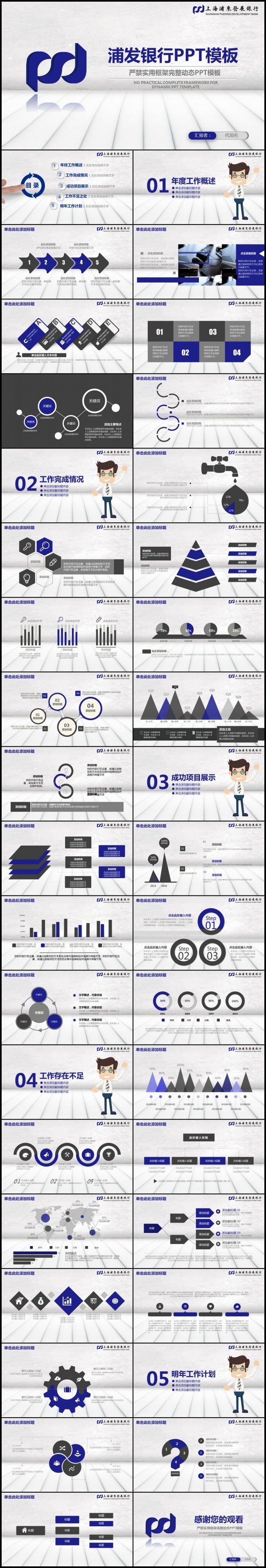 完整框架浦发银行浦东发展银行金融理财PPT模板