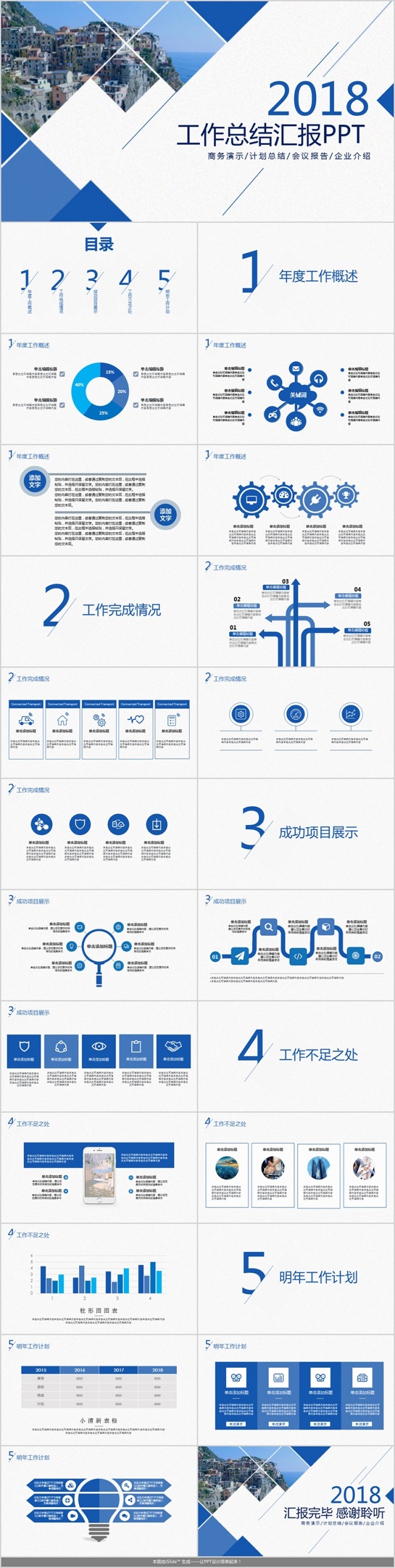 现代商务工作总结汇报PPT模板下载