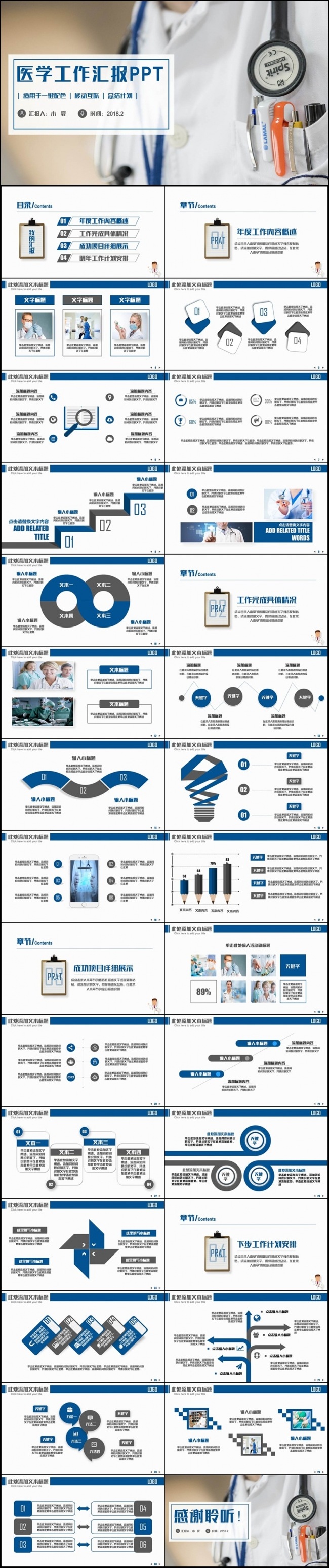 动感简约医生医疗医学汇报PPT