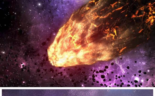 震撼大气陨石撞击地球星云宇宙logo演绎动态PPT模板缩略图