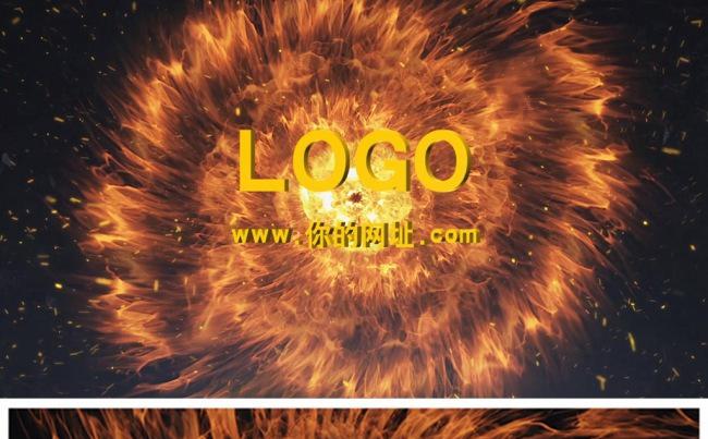 震撼大气火焰爆炸特效logo演绎动态PPT模板缩略图