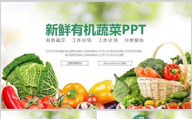 绿色有机蔬菜健康养生蔬果生鲜介绍ppt模版缩略图