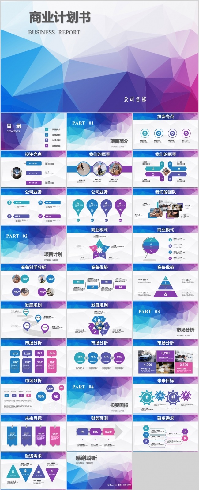 多彩商业报告计划书ppt