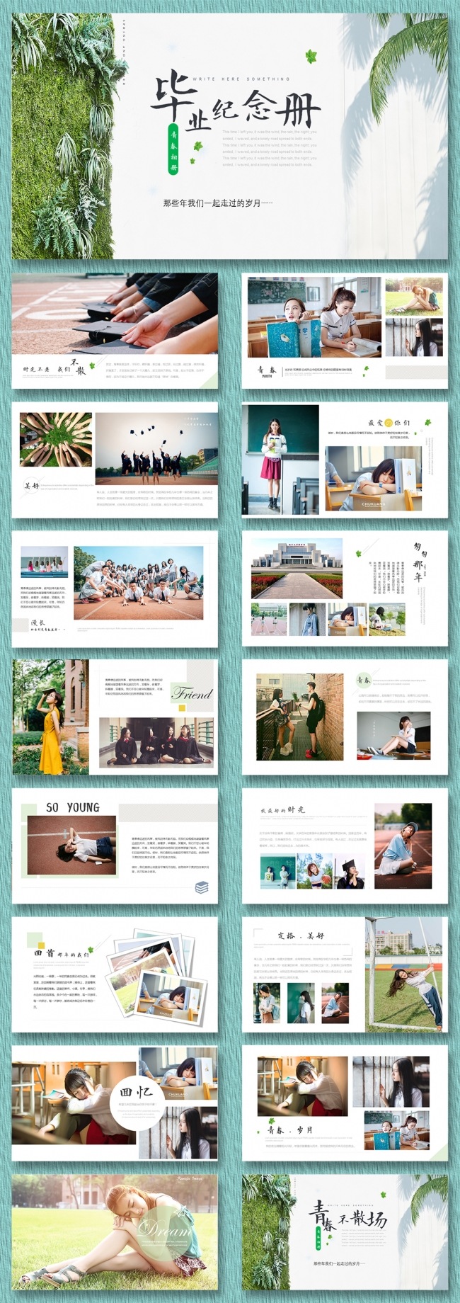 【bigzl】同学聚会毕业纪念册青春电子相册PPT模板