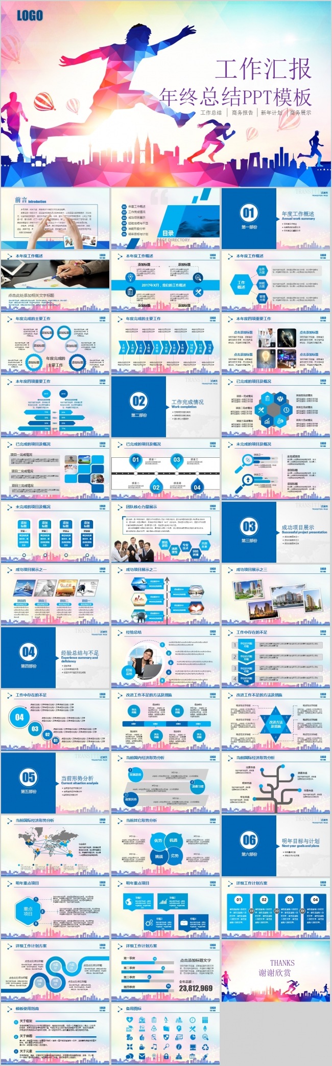 跨越工作汇报商务展示ppt