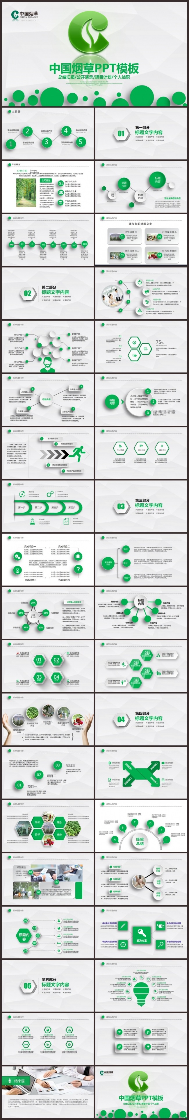 中国烟草绿色 烟草局 烟草公司 烟草专卖 工作总结 工作汇报