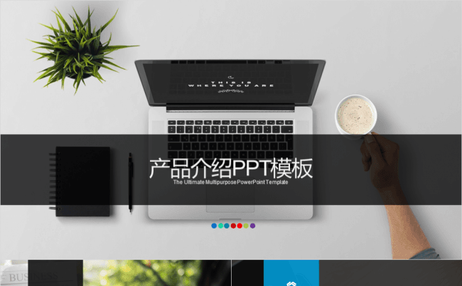 【达人演示】黑白大气商务产品说明PPT模板缩略图