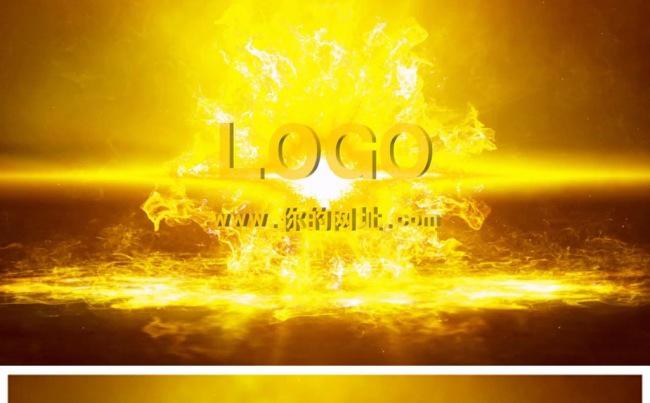 金色粒子烟雾火焰碰撞爆炸LOGO演绎片头标志动态PPT模板缩略图