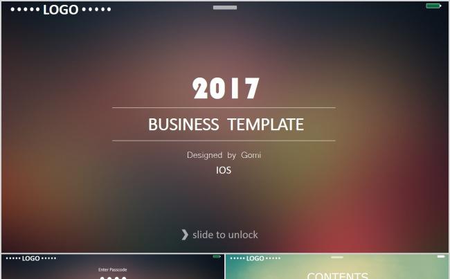 【精品PPT】通用iOS开关机风格简约大气工作汇报ppt模板缩略图