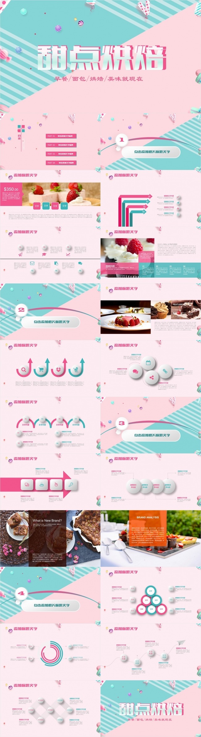 【壹德】精致西点烘焙面包蛋糕点心糕点健康饮食PPT