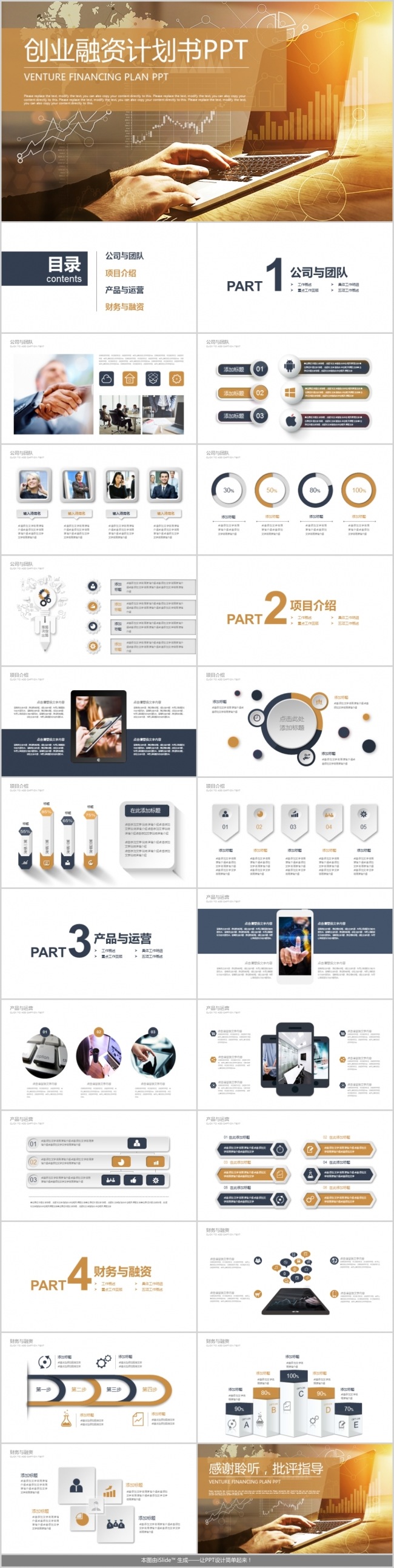 金融互联网创业融资计划书PPT