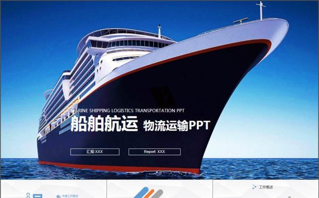 港口物流快递交通智能运输托运PPT模版缩略图