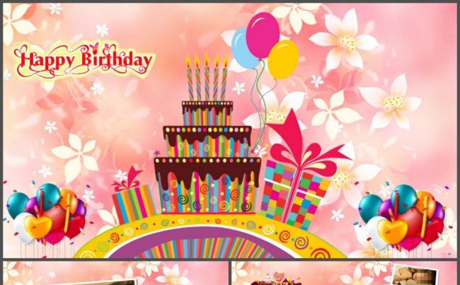 唯美温馨儿童生日快乐PPT模板缩略图