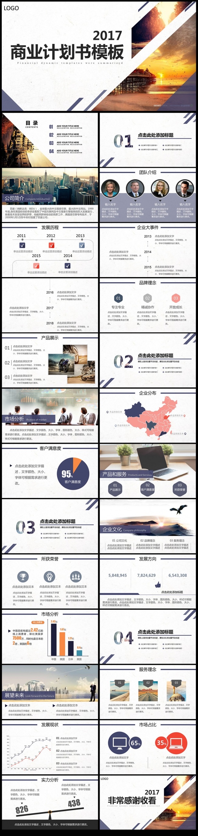 商业计划书PPT创业计划PPT模板设计素材下载