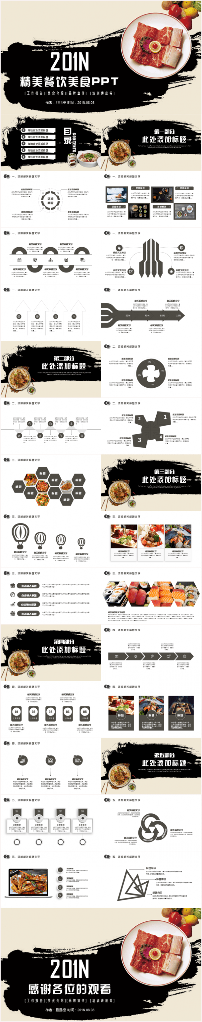 最新大气酒店餐厅美食餐饮通用PPT模板
