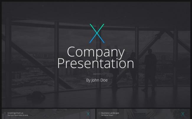 2017酷黑欧美商务风英文公司简介企业介绍动态PPT模板缩略图