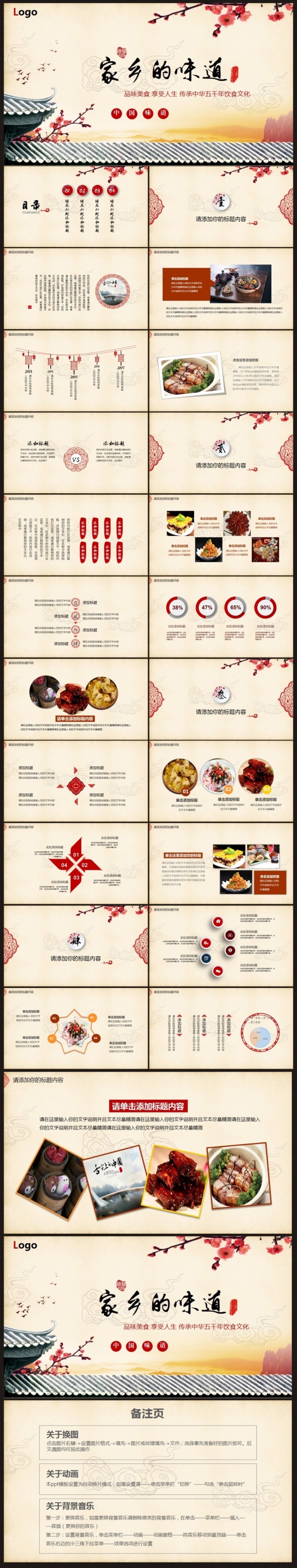 【美食行业】“家乡的味道”饮食PPT动态模板