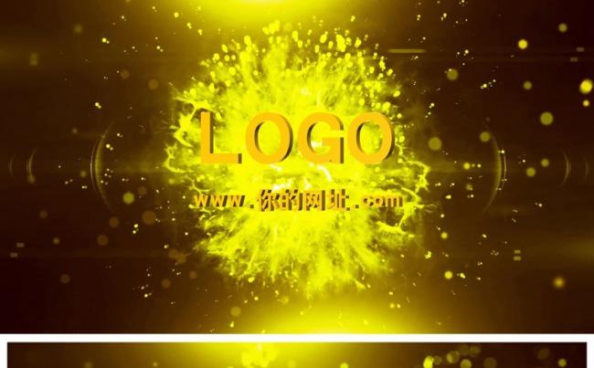 金色震撼大气粒子光线汇聚logo演绎动态PPT模板缩略图