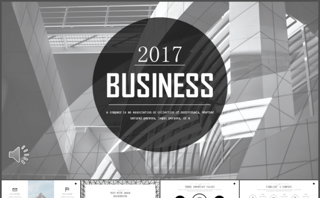 2017商务风格 立体几何动态PPT模版缩略图