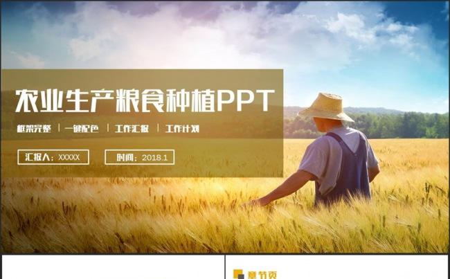 简洁农业生产粮食种植招商农产品新农村建设PPT缩略图