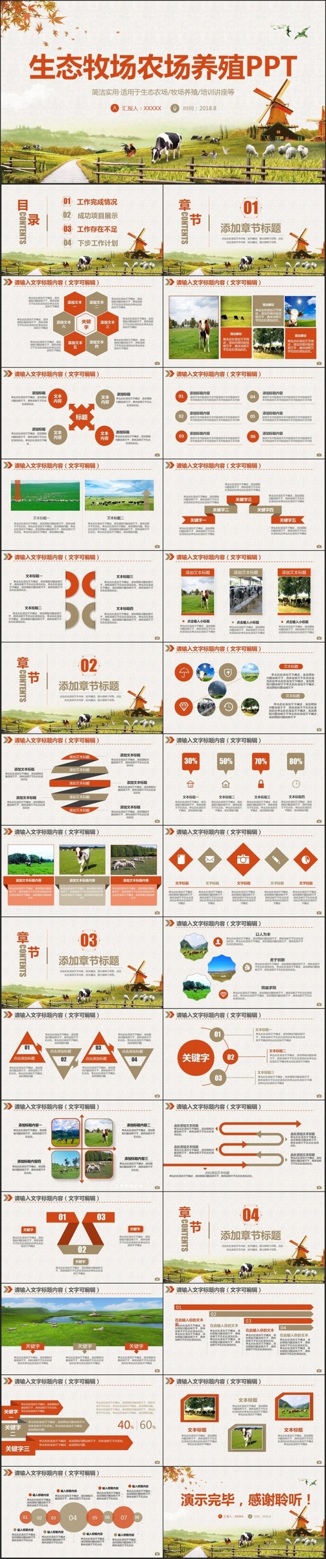 精美完整生态牧场农场草原畜牧养殖行业新农村建设PPT