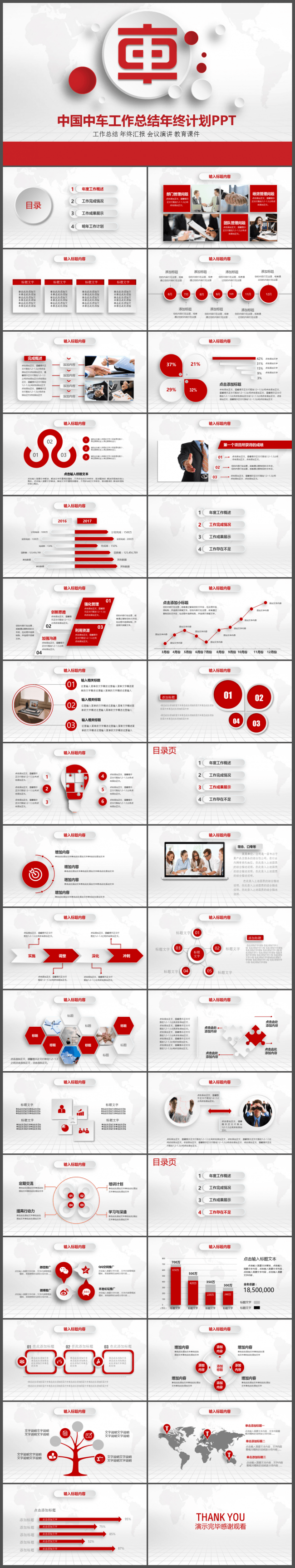中国中车工作总结通用PPT模板