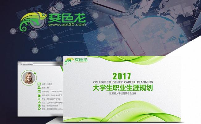 大气极简简约2017通用大学生职业生涯规划商务报告模板缩略图