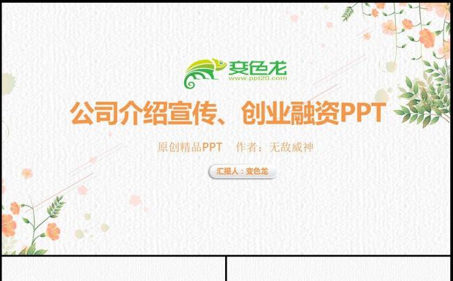 欧美小清新风格公司简介PPT模板缩略图