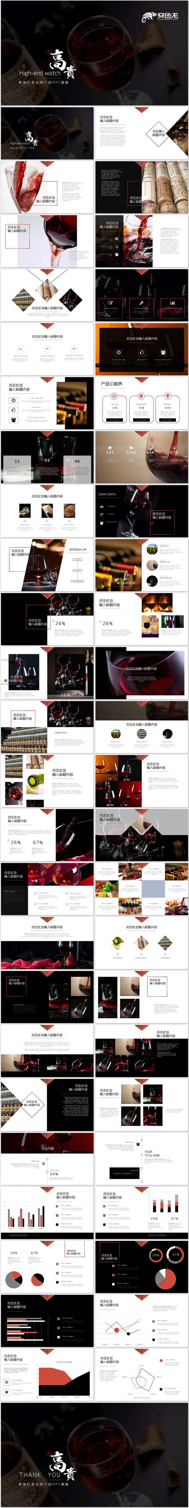 【dai】高端葡萄酒红酒品牌介绍PPT模板