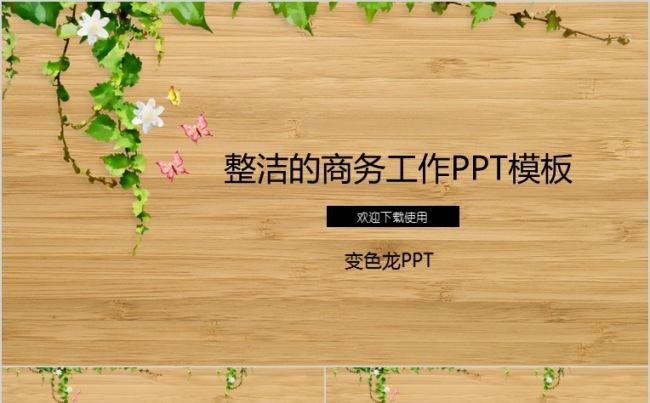 木纹清新商务工作PPT模板缩略图