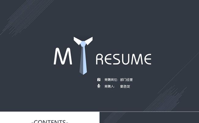 酷蓝竞聘述职个人简历PPT模板缩略图