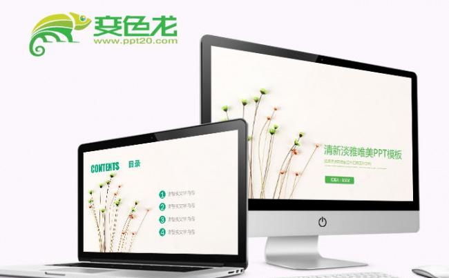 清新淡雅简约唯美PPT模板缩略图