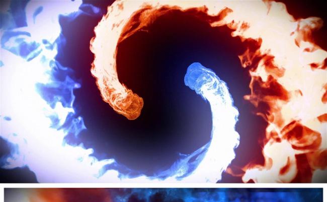 震撼大气冰火粒子碰撞特效LOGO开场片头动态PPT模板缩略图