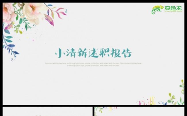 小清新花卉述职报告工作报告总结PPT模板缩略图