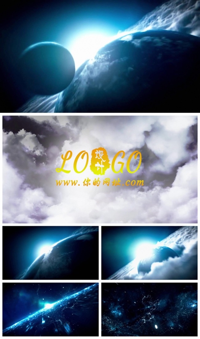 好莱坞般震撼大气宇宙穿梭电影片头动态PPT模板