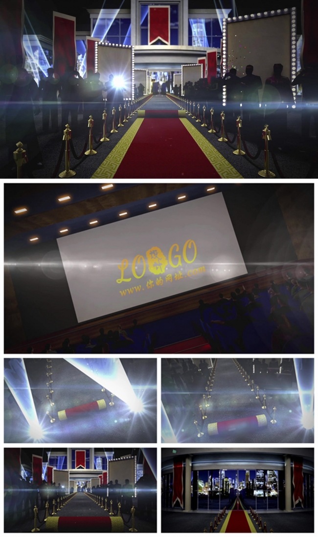 颁奖典礼晚会走红毯logo演绎片头动态PPT模板