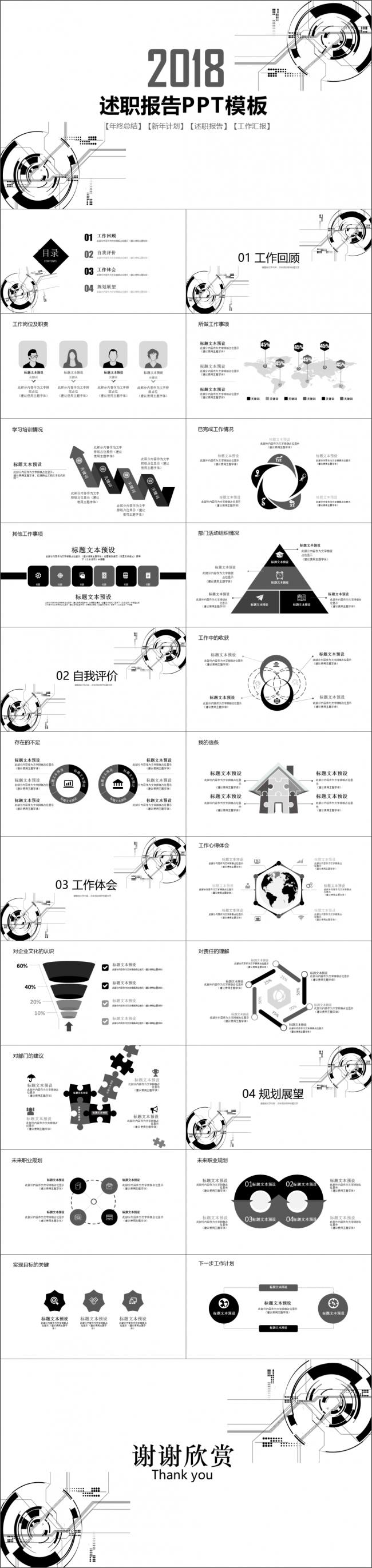 2018黑色科技感商务述职模板
