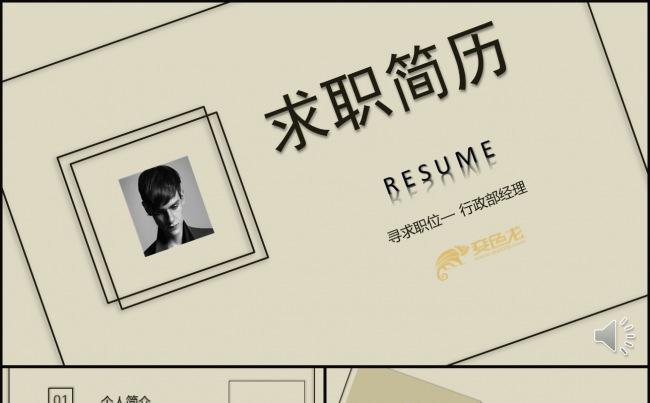[Fanny大师]浅综线条多趣简约大气求职ppt模板缩略图