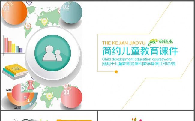 微立体简约教育教学课件PPT模板缩略图