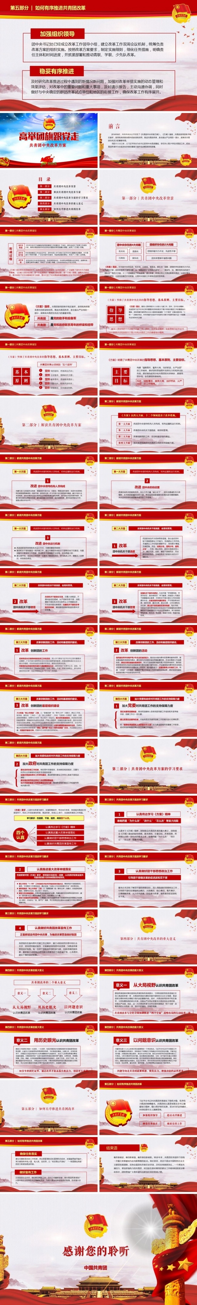 团委共青团学习全面推进从严治团PPT模板