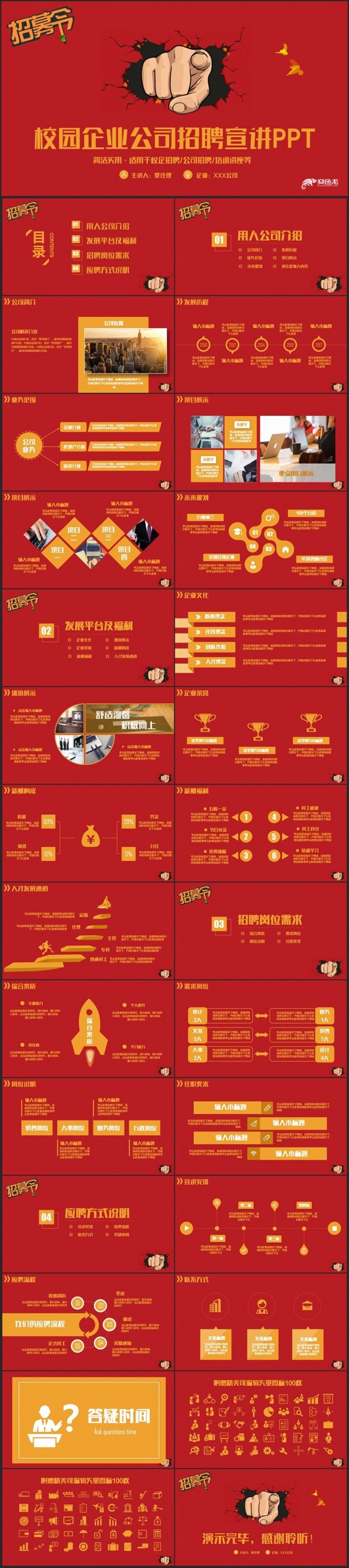 【就是你了】动感创意完整校企招聘校园宣讲企业招聘PPT